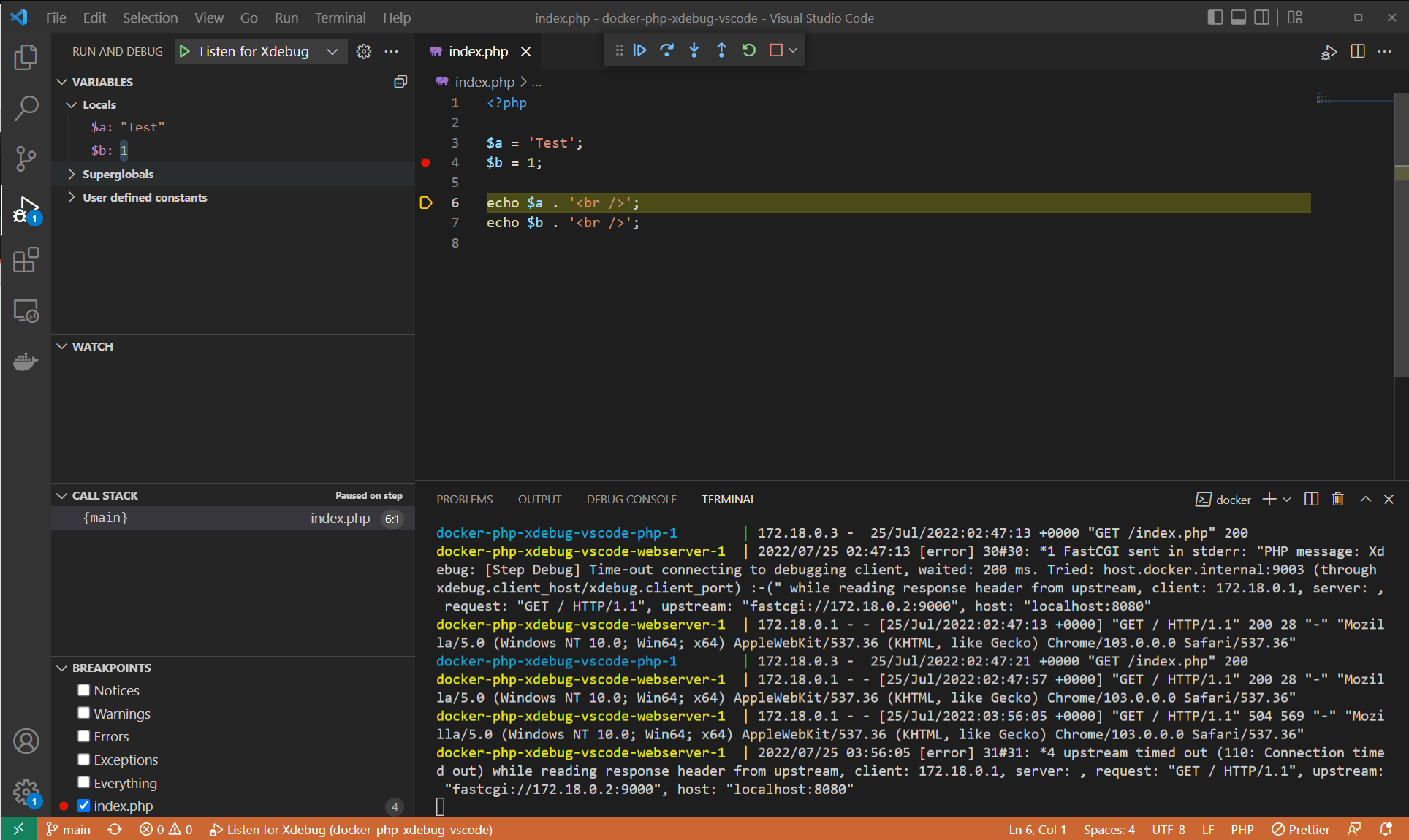 Debugging PHP with XDEBUG 3 in Docker with VSCode ( Visual Studio Code ) -  Web Developer Pal